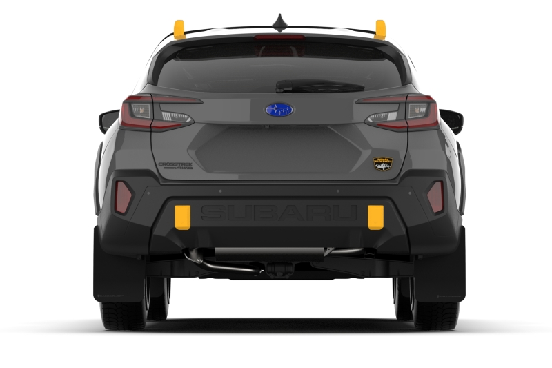 Subaru XV Crosstrek Mud Flaps - Front + Rear - Rally Armor - UR Black with White Logo - Black - `24-`25